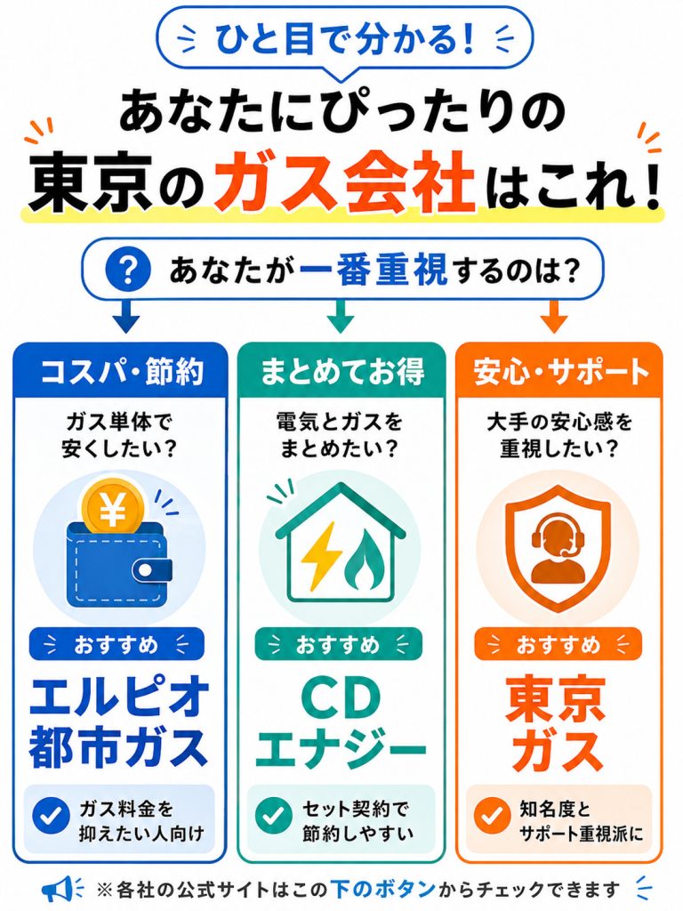 東京のガス会社おすすめ7選！安い都市ガスを徹底比較【2026年6月最新